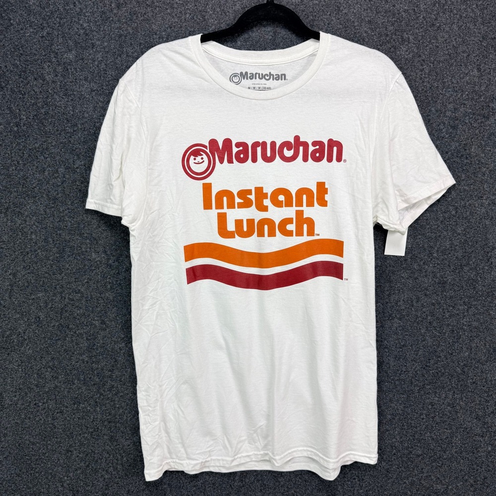 Maruchan Instant Lunch M Graphic T White NWT Novelty Shirt Foodie Ramen Noodles